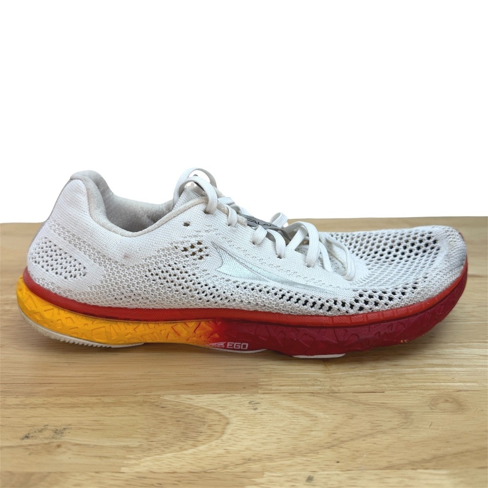 Altra Escalante Racer Running Shoes Mens 8.5 Zero Drop White Red Yellow Knit EGO
